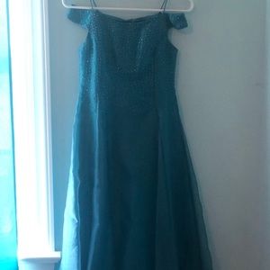 Jessica McClintock Girls Teal Formal Dress